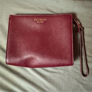 Kate Spade Deep Berry Clutch with Wristlet strap